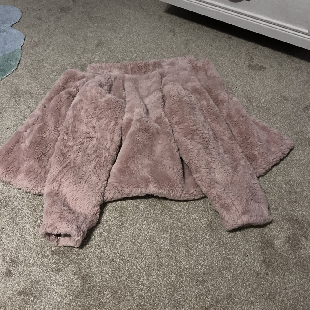 pink fluffy winter coat